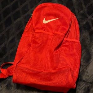 Red Nike Mesh Backpack